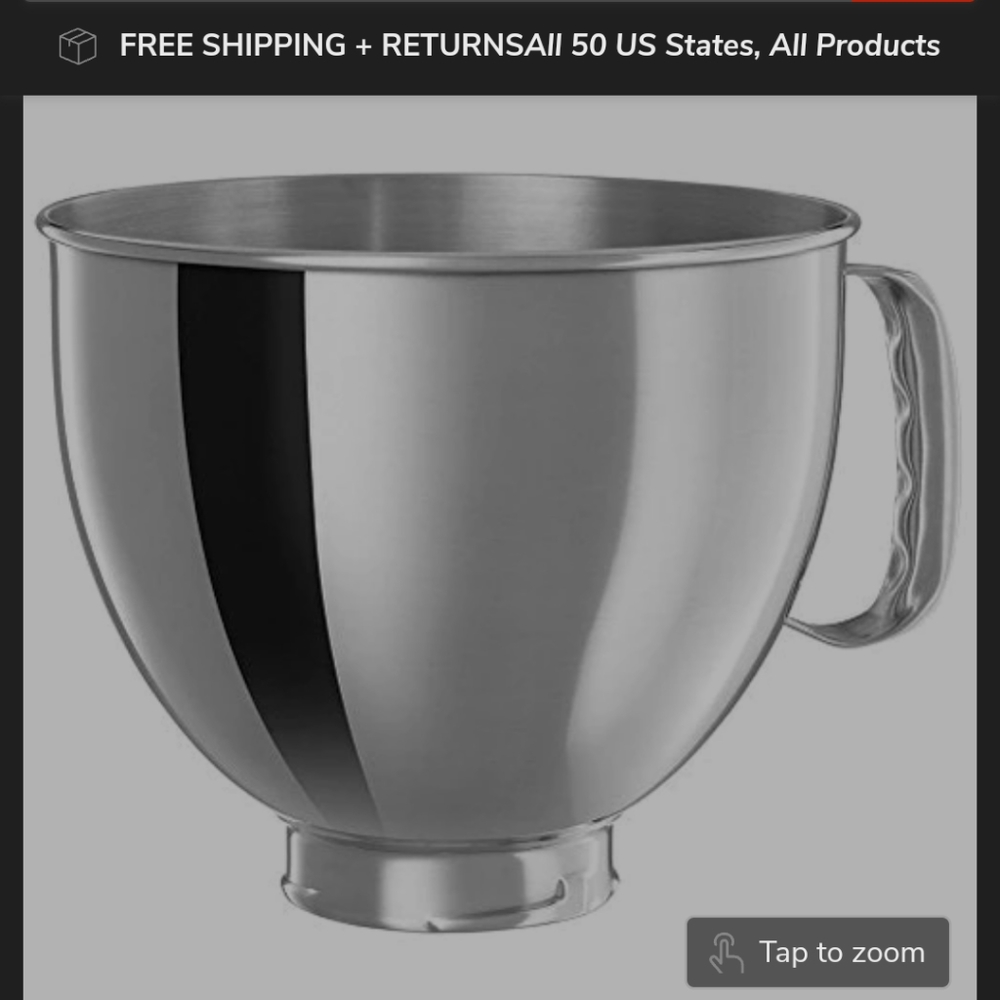 KitchenAid K5THSBP Tilt-Head Mixer Bowl with Handle 5-Quart